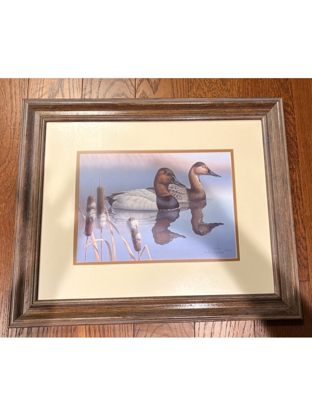 Ronald Louque Canvasback Ducks Print Framed & Matted 1984 Signed #373 /950
